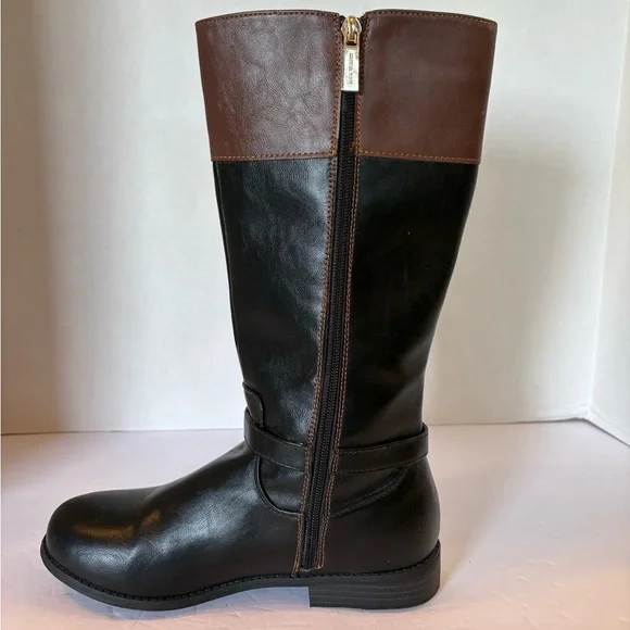 Michael Kors black brown trim derby riding boots size 5 NWOT - Picture 3 of 10